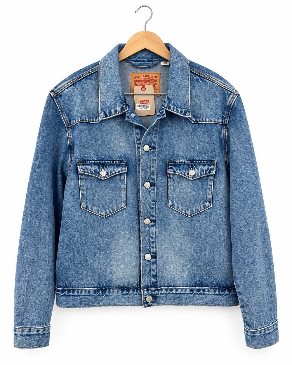 Levi's Relaxed Fit Denim Trucker Jacket Men Large Blue Vintage Wash Everyday